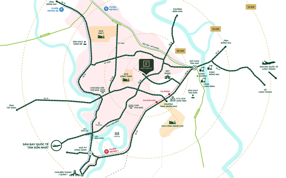 Sơ Đồ Vị Trí Chung Cư Green Skyline TBS Land